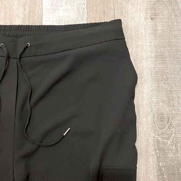 Black joggers with tie and elastic on waistband and ankles. - Picture 4 of 5